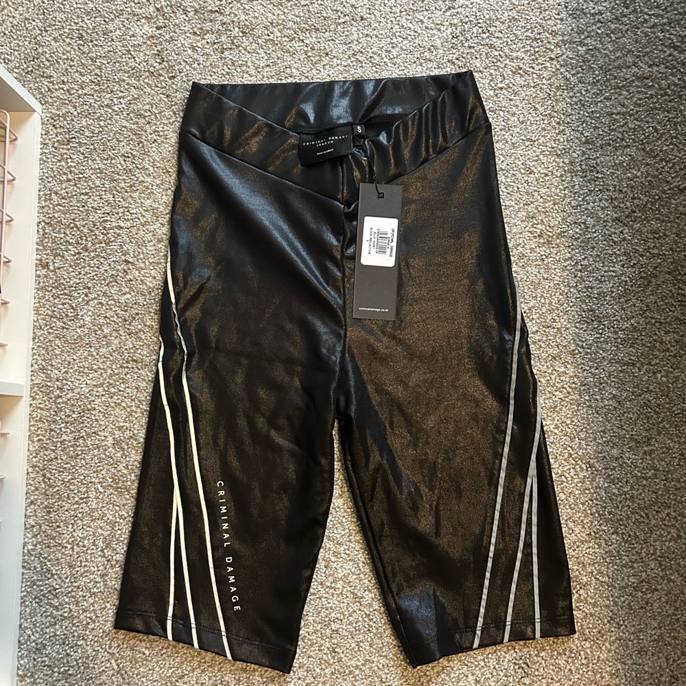 Criminal Damage Black Biker Shorts